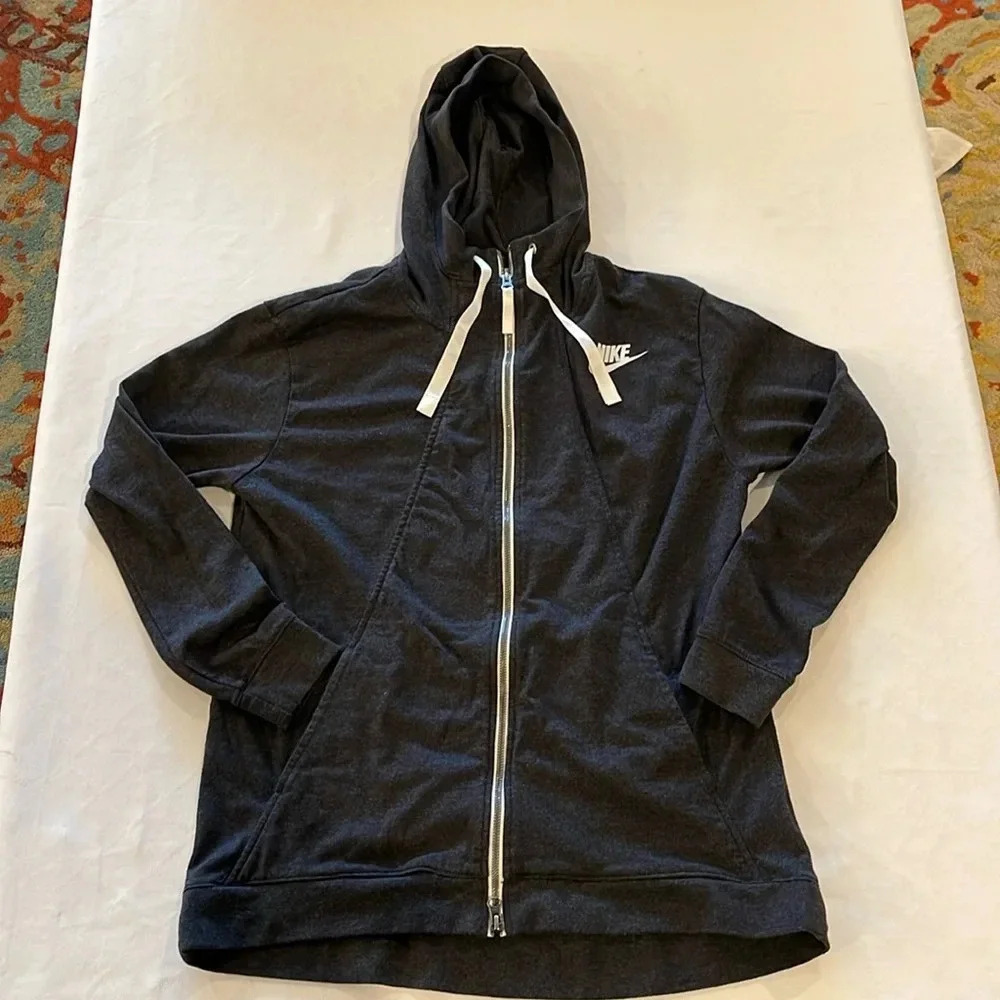 NIKE Gray AS W NSW GYM CLC HOODIE FZ Full Zip up women’s medium‎ 854962-032 EUC